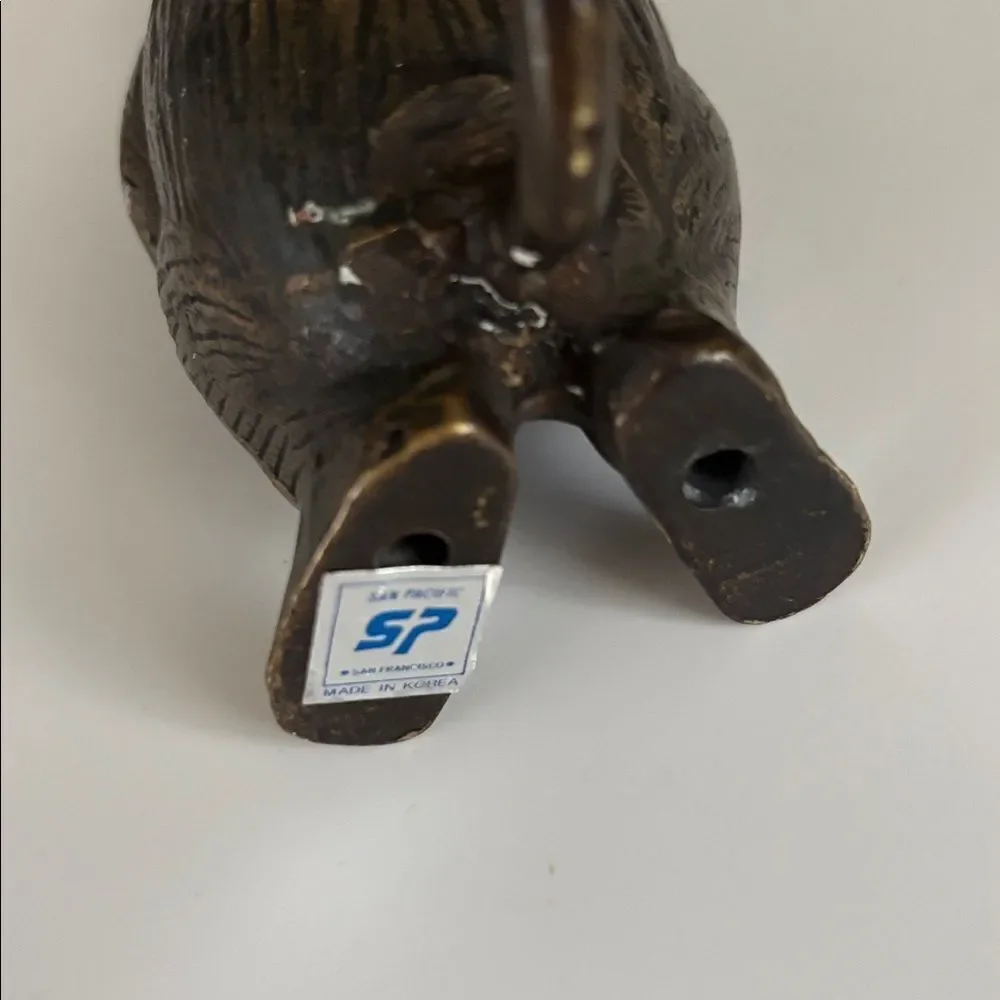 Vintage  Cast Bronze San Pacific 2 Monkey Candle Holders